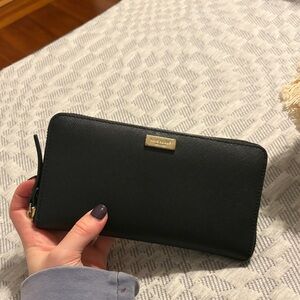 Kate Spade Black Zip-Around Wallet